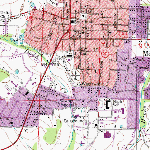 Topographic Map of Mountain Home Cemetery, AR