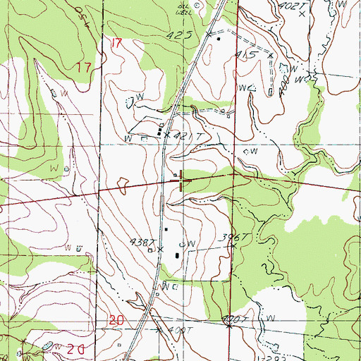 Topographic Map of Moore School, MS