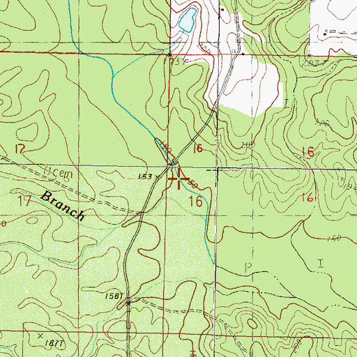 Topographic Map of Morgan Branch, MS