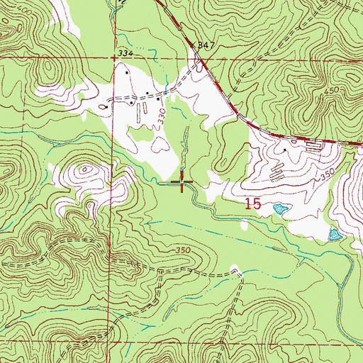 Topographic Map of Morgan Creek, MS
