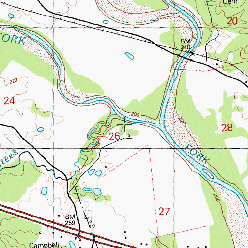Topographic Map of Morgan Fork, MS