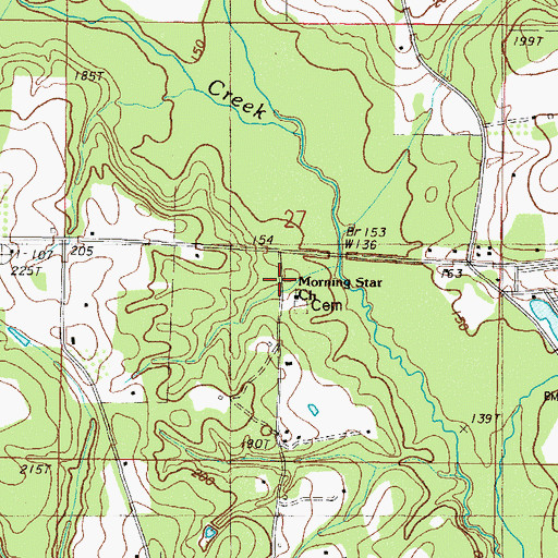 Topographic Map of Morning Star Church, MS