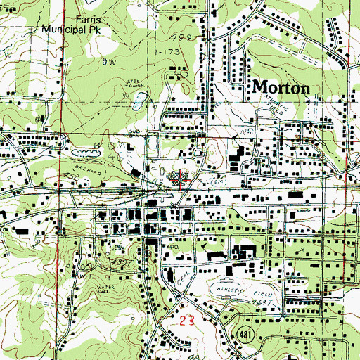 Topographic Map of Morton, MS