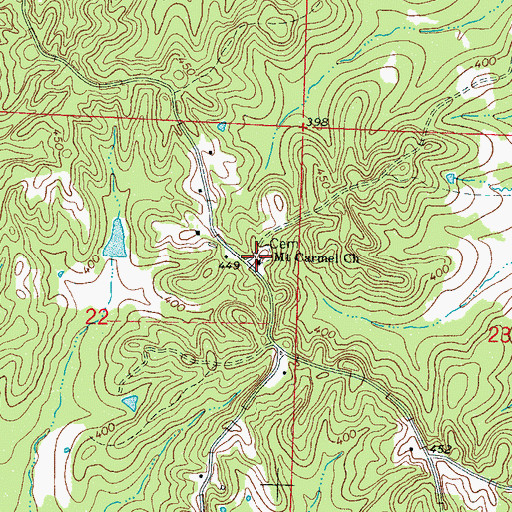 Topographic Map of Mount Carmel Church, MS