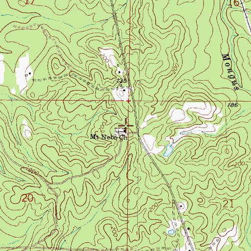Topographic Map of Mount Nebo Church, MS