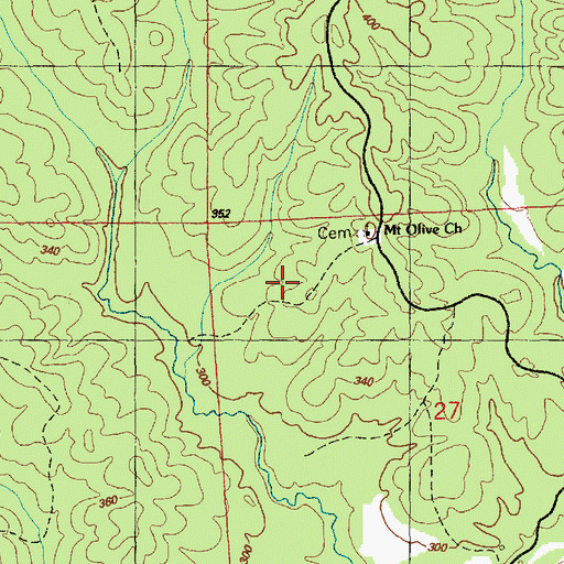 Topographic Map of Mount Olive Church, MS