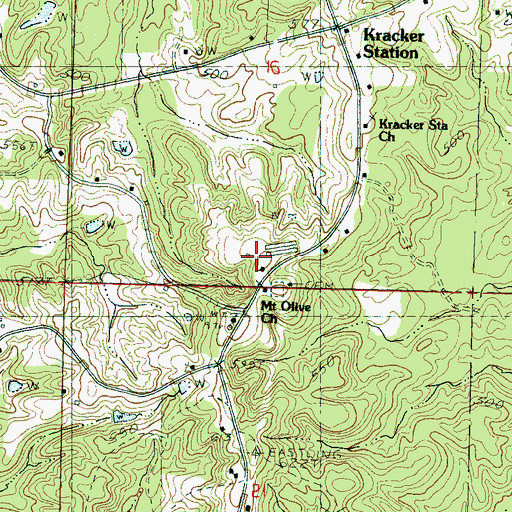Topographic Map of Mount Olive Church, MS