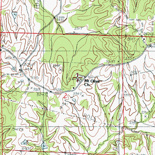 Topographic Map of Mount Olive Church, MS