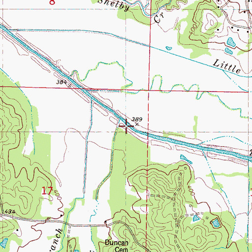 Topographic Map of Mount Olive Creek, MS