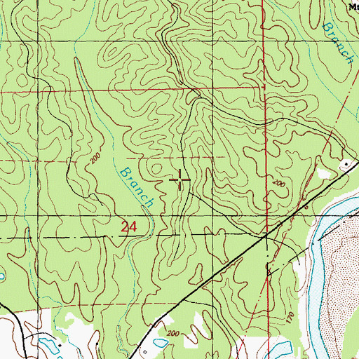 Topographic Map of Mount Pleasant Church, MS