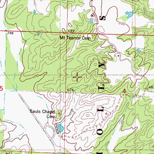 Topographic Map of Mount Teamor Church (historical), MS