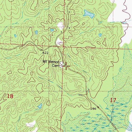 Topographic Map of Mount Vernon Church, MS