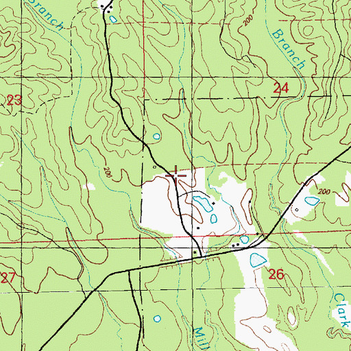 Topographic Map of Mount Zinia Church, MS