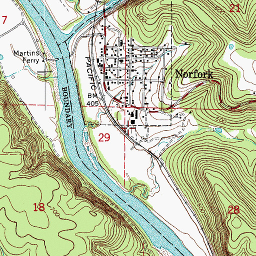 Topographic Map of Norfork Cemetery, AR