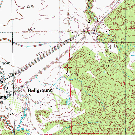 Topographic Map of Mount Zion Church, MS