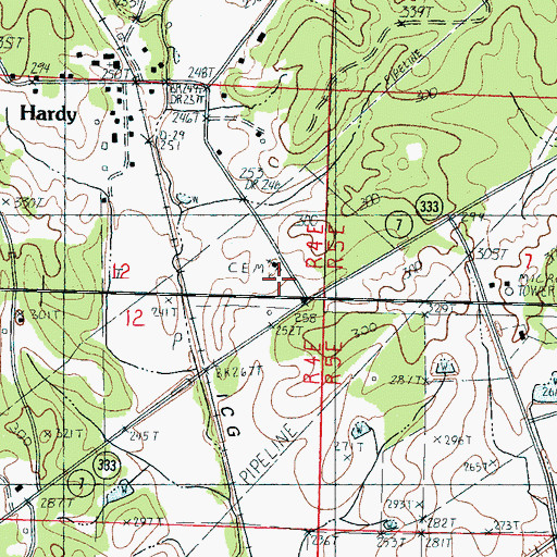 Topographic Map of Mount Zion Church, MS