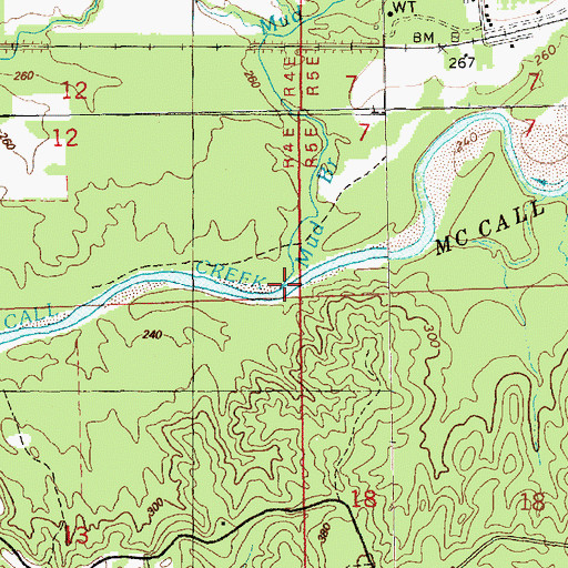 Topographic Map of Mud Branch, MS