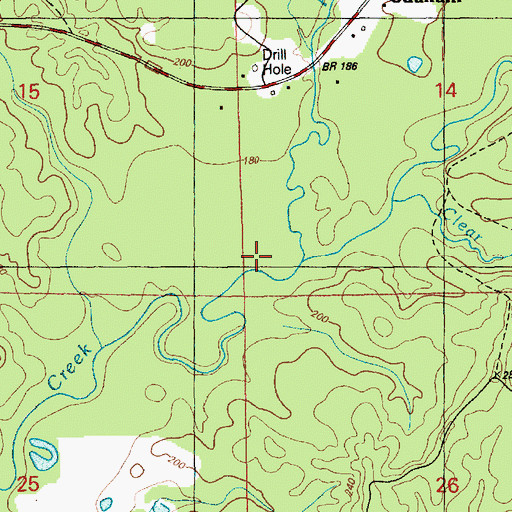 Topographic Map of Mud Creek, MS