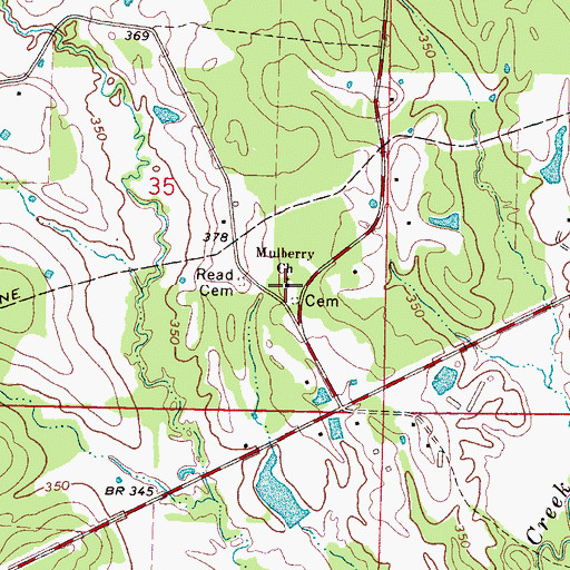 Topographic Map of Mulberry Church, MS