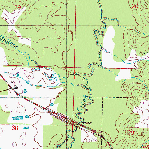 Topographic Map of Mullens Branch, MS