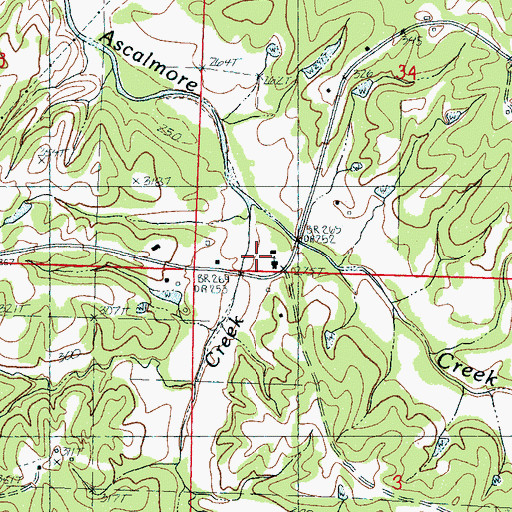 Topographic Map of Murphreesboro School, MS