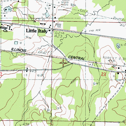 Topographic Map of Muskegon, MS