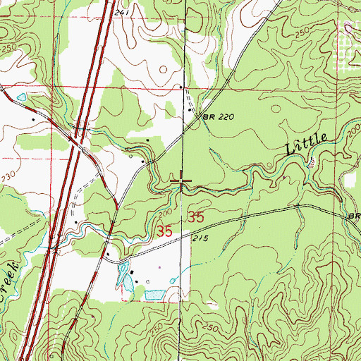 Topographic Map of Myers Bay Creek, MS