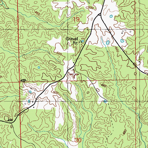 Topographic Map of Nebo Church, MS