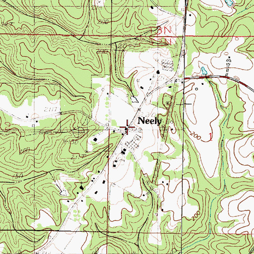 Topographic Map of Neely, MS