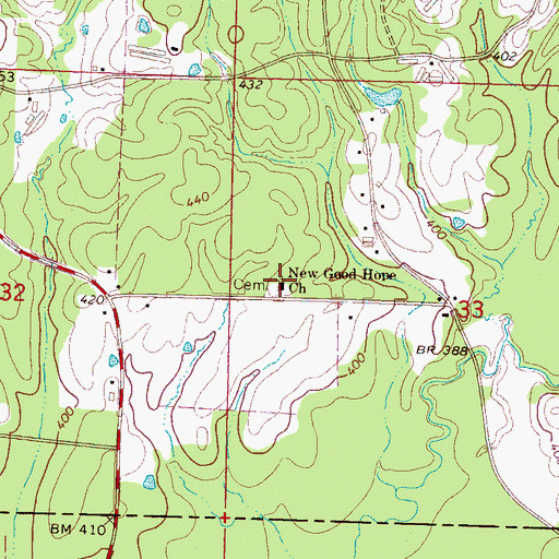 Topographic Map of New Good Hope Church, MS