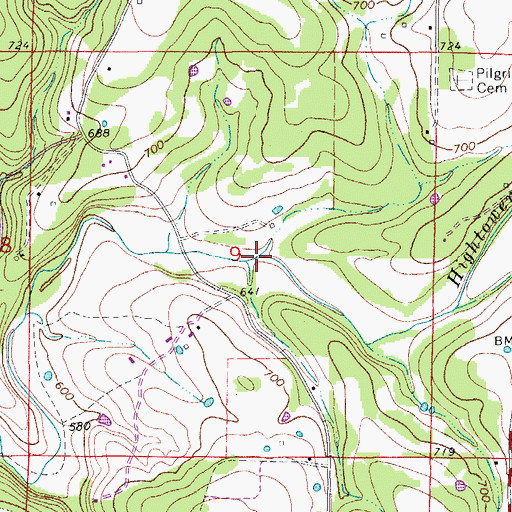 Topographic Map of Monkey Run Creek, AR