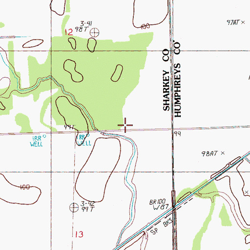 Topographic Map of New Hope Church, MS