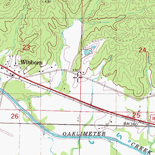 Topographic Map of New Hope School, MS