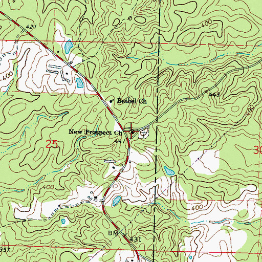 Topographic Map of New Prospect Church, MS