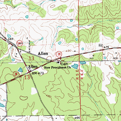 Topographic Map of Providence Baptist Church, MS