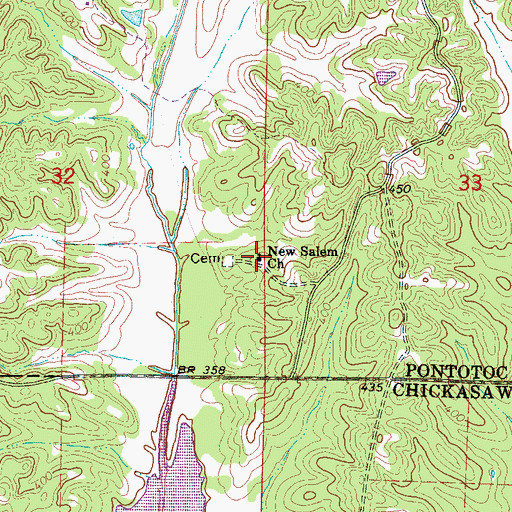 Topographic Map of New Salem Church, MS