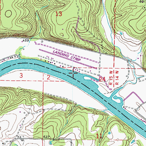 Topographic Map of Mooneys Landing, AR