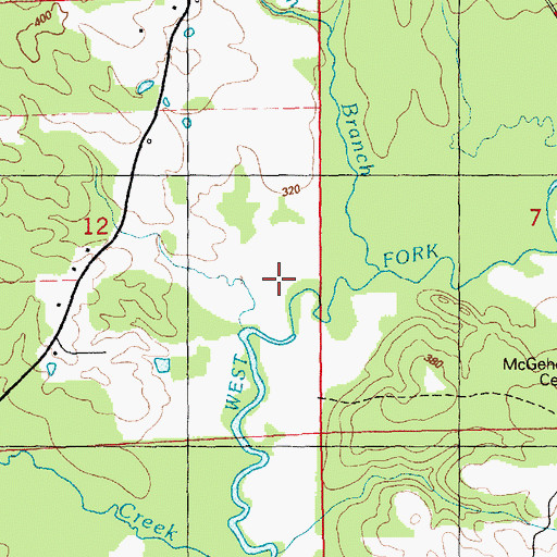 Topographic Map of Newman Branch, MS