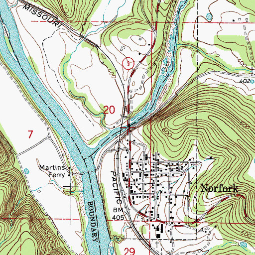Topographic Map of North Fork Bridge, AR