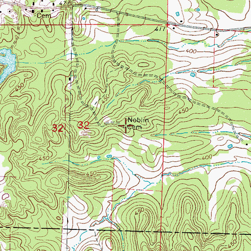 Topographic Map of Noblin Cemetery, MS