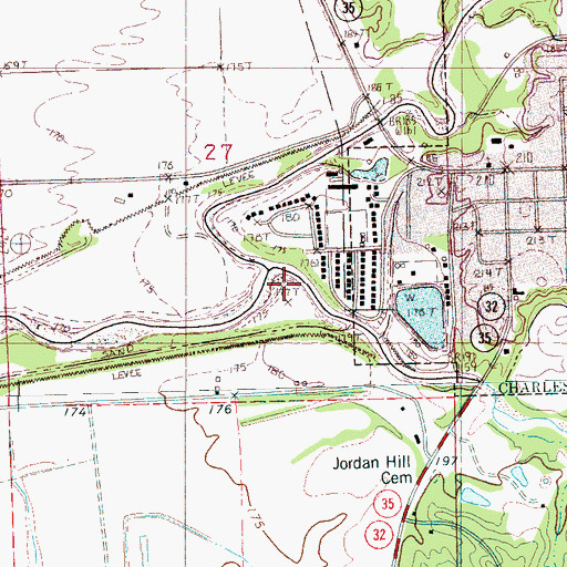 Topographic Map of North Fork Tillatoba Creek, MS