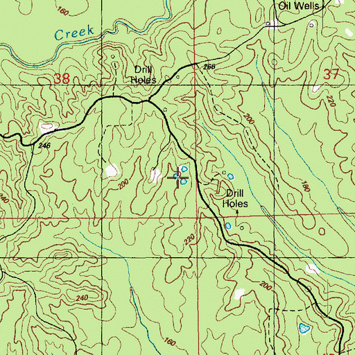 Topographic Map of North Freewoods Oil Field, MS