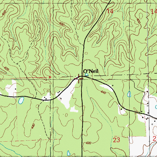 Topographic Map of O'Neil, MS