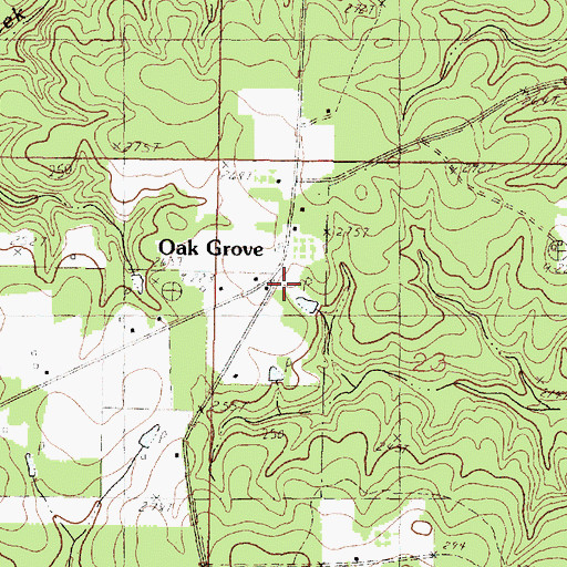 Topographic Map of Oak Grove, MS