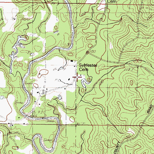 Topographic Map of Oak Grove Church, MS