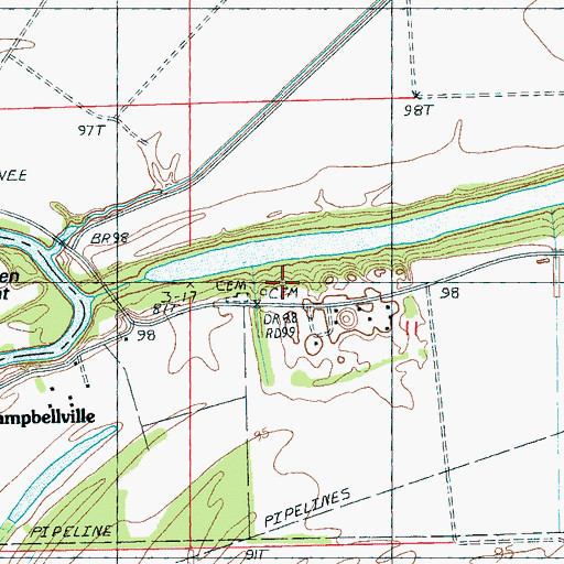 Topographic Map of Oak Grove Church, MS