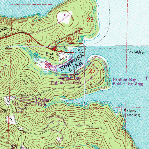 Topographic Map of Panther Bay Public Use Area, AR