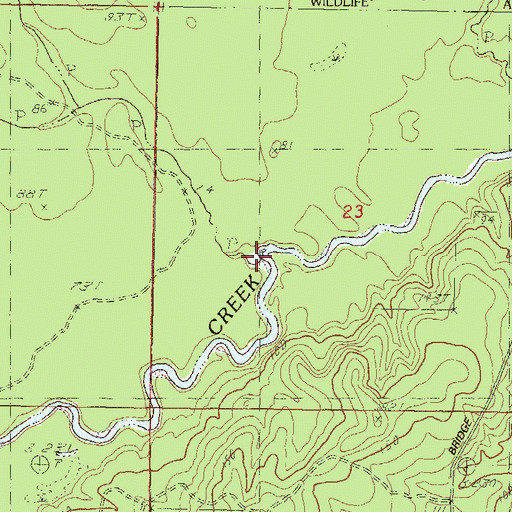 Topographic Map of Old Creek, MS