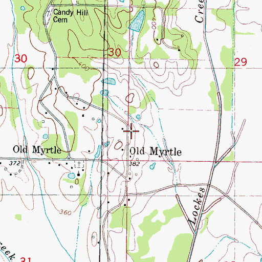 Topographic Map of Old Myrtle, MS