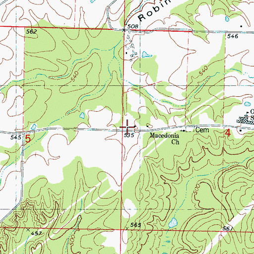 Topographic Map of Old Salem School, MS
